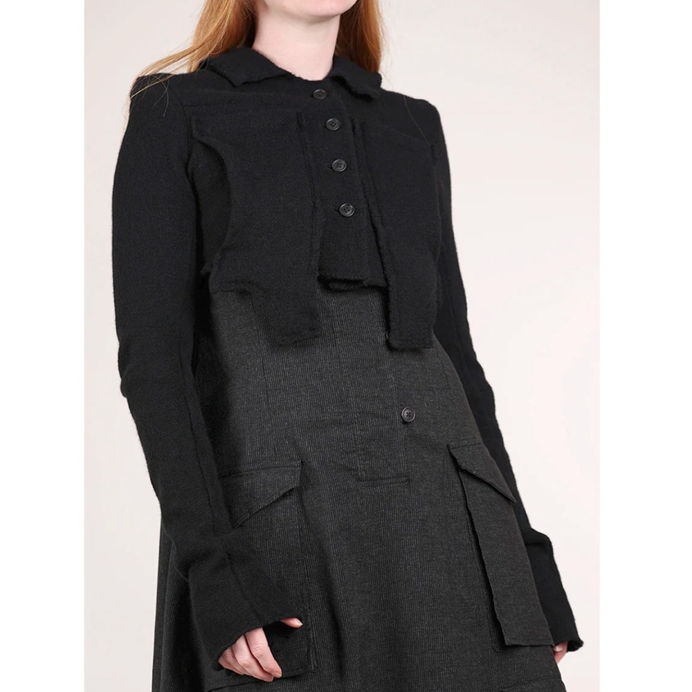 Rundholz Black Label Cardigan Womens Small Crop Avant Garde Wool Blend Sweater